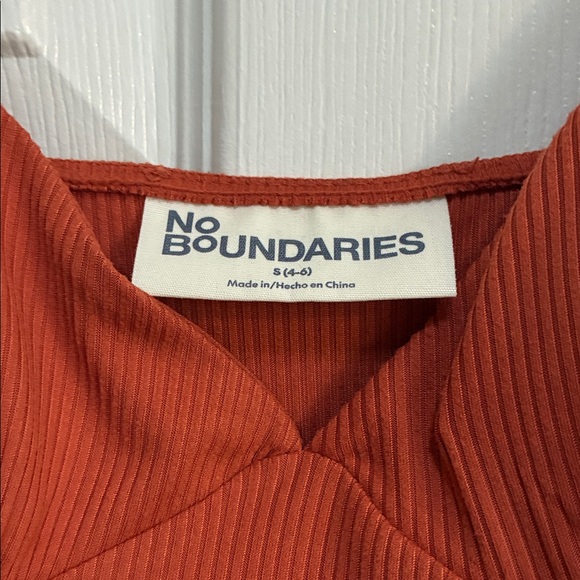 No Boundaries Rust Orange Tiered Spaghetti-Strap Mini Dress - Picture 3 of 5